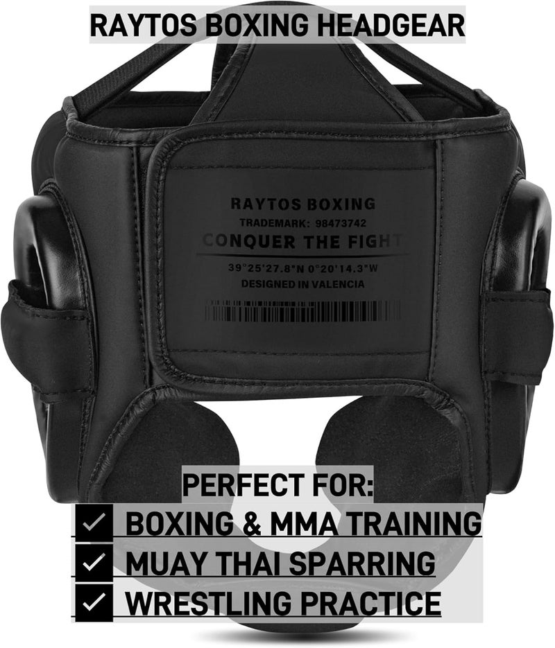 Raytos Boxing Headgear Helmet for Men Women - Professional Lightweight Open Face Combat Head Guard with Breathable Protection, Secure Fit for MMA Muay Thai Kickboxing Sparring Training Fighter - Image 5